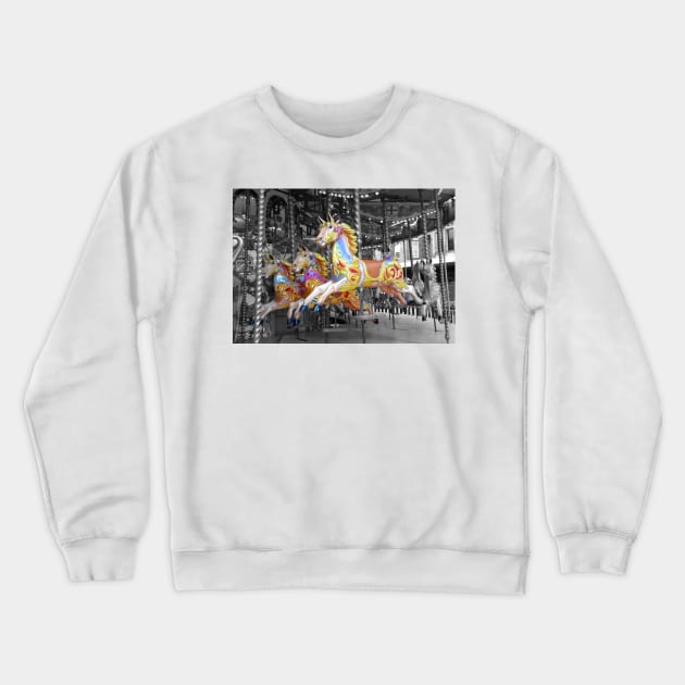 Carousel Horses Crewneck Sweatshirt by Furtographic